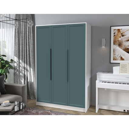 Шкаф распашной Тренд КТ-Ш3 (Белый платинум ЛДСП/ Верде ЛМДФ) Ш1360 В2128 Г547 Шкаф распашной Тренд КТ-Ш3 (Белый платинум ЛДСП/ Верде ЛМДФ) Ш1360 В2128 Г547